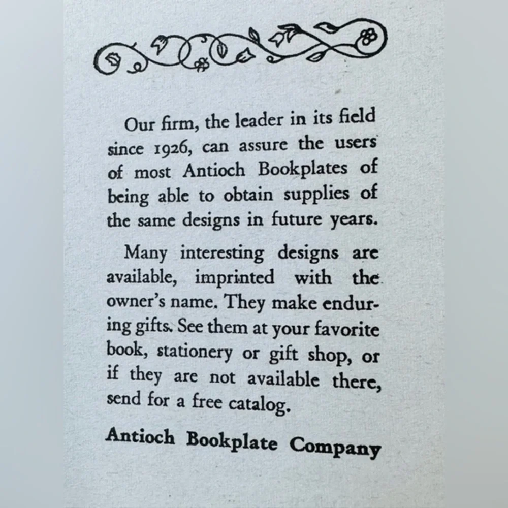 Vintage Bookplates 33 Name Labels For Books Ex Libris 4”x3” Antioch Bookplate Co
